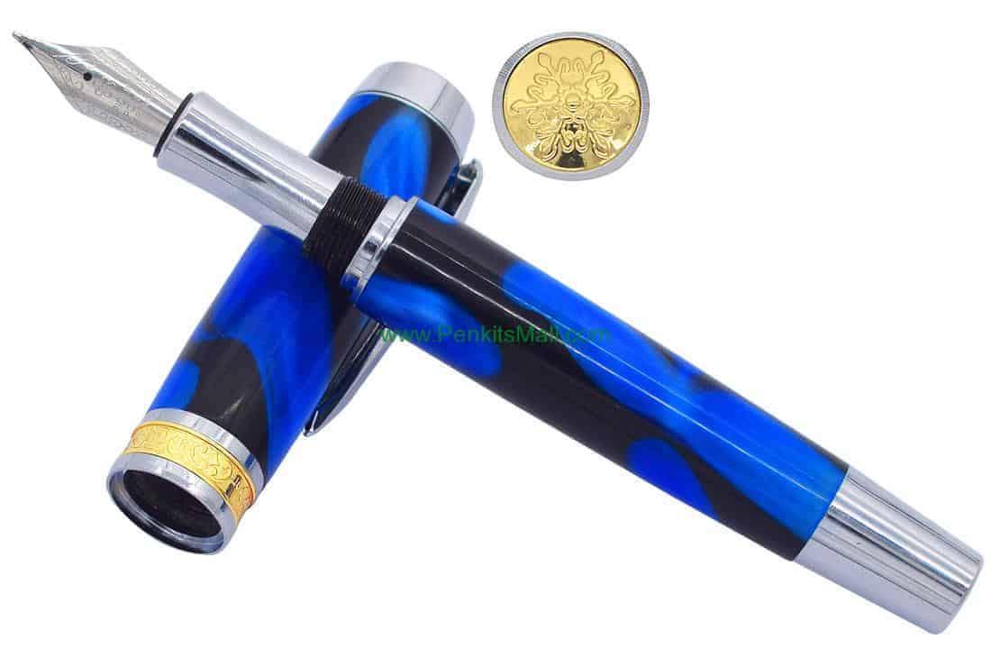 Large Jr Gentleman Fountain Pen (new style) - Chrome Greenvill Crafts