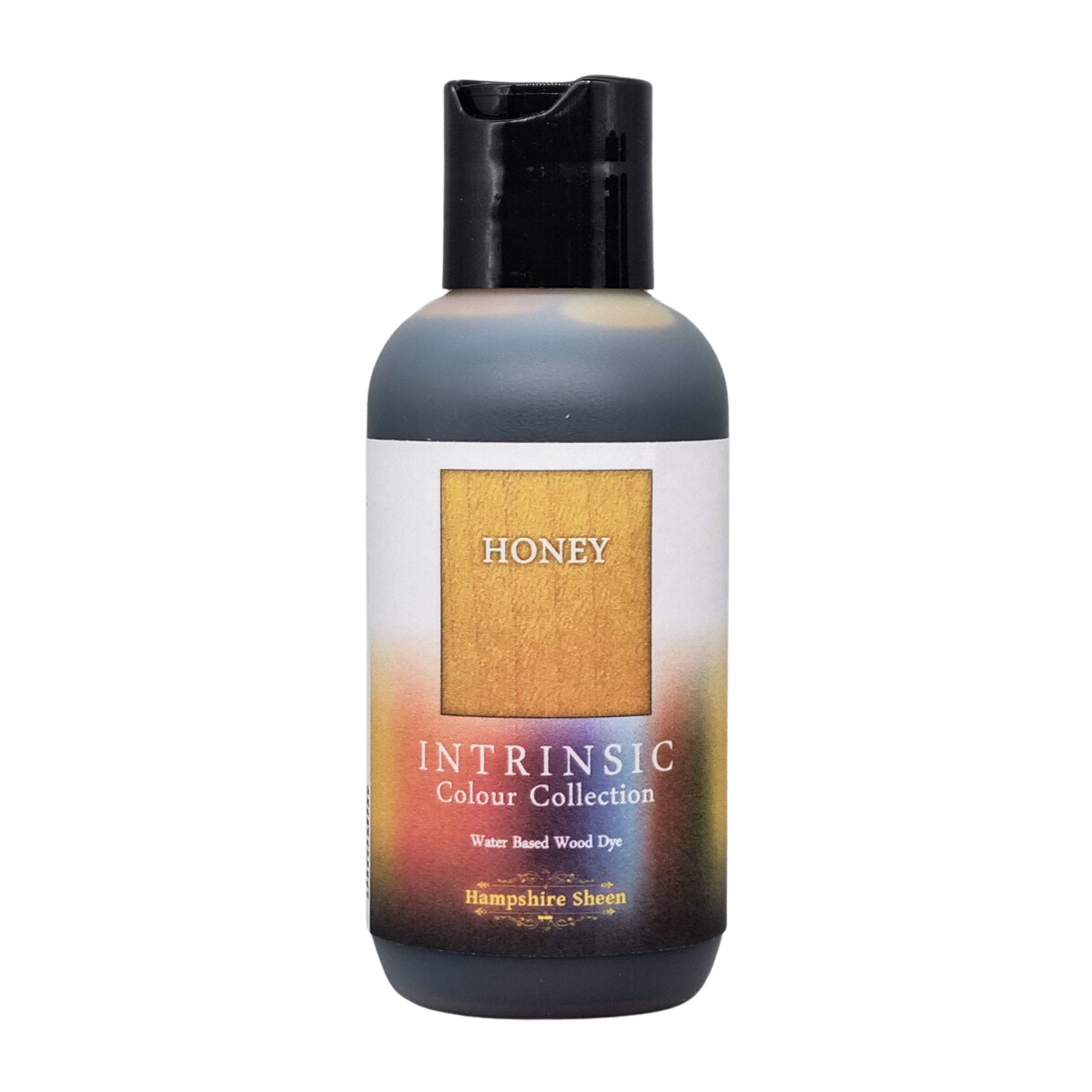 Honey water-based wood stain 125ml bottle  A glorious rich yellow. Works superbly as a bold single colour blended with Flame, Burnt Orange and Ruby or as a ‘wash’ overcoat.  The Intrinsic Colour Collection is a set of distinctive and atmospheric wood dyes in shades designed by professional UK woodturner Martin Saban-Smith