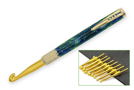 Gold Crochet Hook Kit (Knurled) Greenvill Crafts