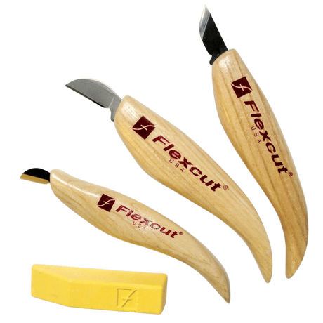 Flexcut 3 Piece Chip Carving Set - KN115 | Wood Carving Kit