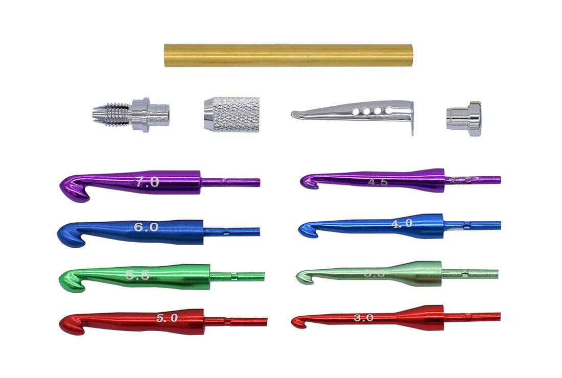 Chrome & Colour Crochet Hook Kit (Knurled)