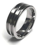 8mm Double Channel Titanium Ring Core (Bevelled Edge) Greenvill Crafts