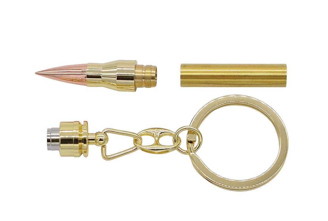 Mini bullet keyring project kits - Gold | Woodturning Kits