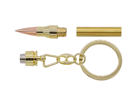 Mini bullet keyring project kits - Gold | Woodturning Kits