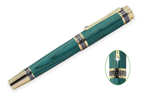 Gold &amp; Black Titanium New Majestic Fountain Pen Kit  This is a premium quality fountain pen kit, perfect for gifts.