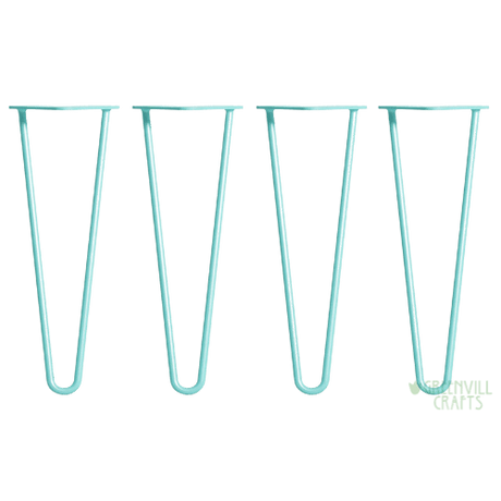 Duck Egg Blue Hairpin Table Legs - 14" / 35cm Hair Pin Legs