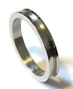 Titanium ring core with screw fit & flat edges, 4mm (2mm groove) Greenvill Crafts