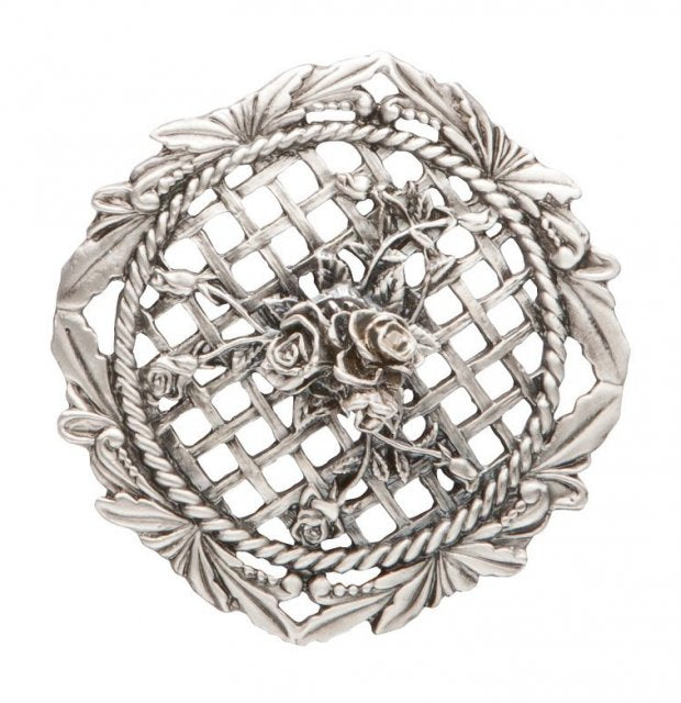 Rose Topped - Perforated Decorative Pewter Lid (Potpourri) Craft Supplies