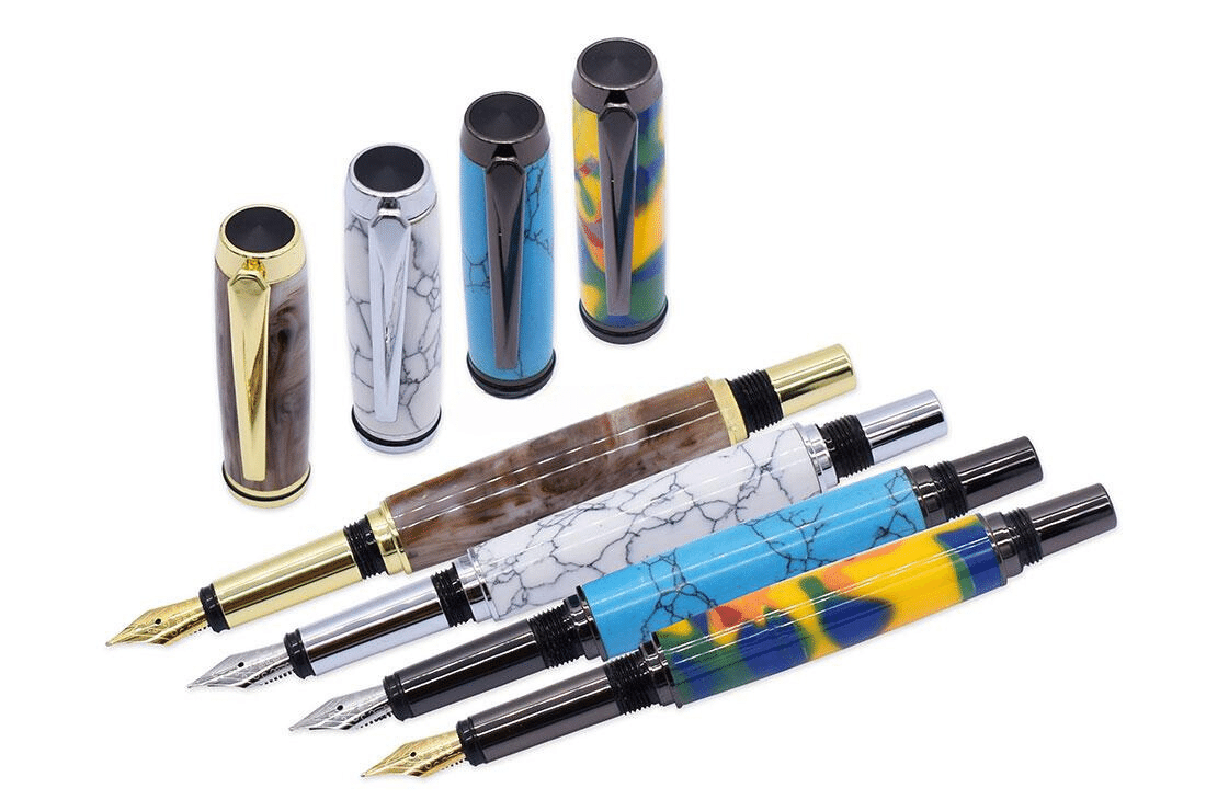 Gun Metal Jr Gentleman Fountain Pen Kit (upgraded version)  This is the upgraded version of the Jr Gentleman (Jr Gent) Fountain pen kit in Gun Metal plating with a gold nib