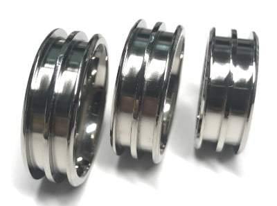 8mm Double Channel Titanium Ring Core (Bevelled Edge) Greenvill Crafts