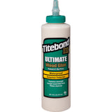 Titebond III Ultimate Wood Glue Offers the best possible performance in woodworking glues.  This waterproof formula provides a superior bond strength, longer open assembly time and a lower application temperature.  The perfect choice for interior and exterior woodworking.