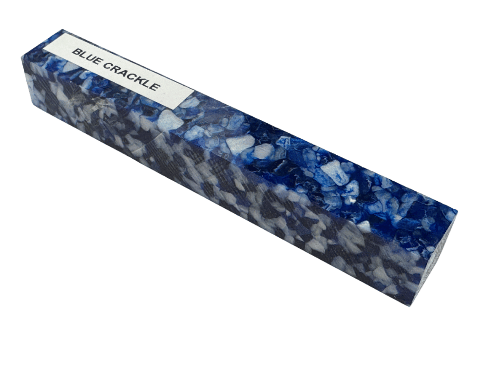 Blue Crackle Kirinite Pen Blank | Acrylic Pen Turning Blanks