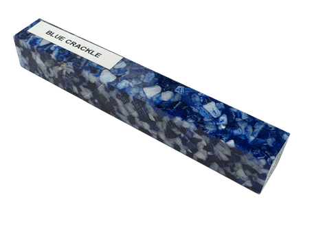 Blue Crackle Kirinite Pen Blank | Acrylic Pen Turning Blanks