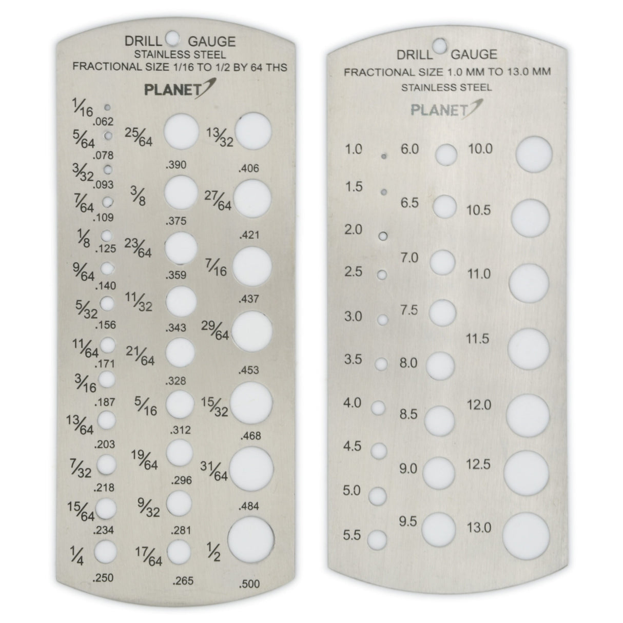 Drill Gauge 2 Piece Set Metric and Imperial Greenvill Crafts