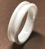 6mm Inlay White Ceramic Ring Core Greenvill Crafts