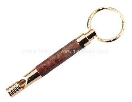 Gold keyring whistle project kit. Greenvill Crafts Woodturning Shop Harrogate North Yorkshire. Penturning, woodturning kits, blanks and tools