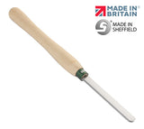 Record Power 3/4" Domed Scraper  - 12" Handle ( 103690) The round-nose scrapers feature a left-hand sweep to the grind, which allows them to be used on the insides of bowls with ease. Ideal for removing gouge marks and general smoothing work.  These tools are manufactured in the UK