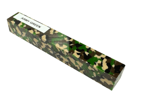 Green Camo Army Green Kirinite Pen Blank | Acrylic Pen Turning Blanks