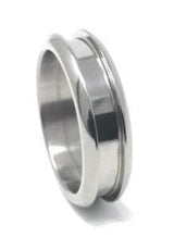 Titanium Bevelled ring core blank with screw, 6mm (3mm groove) Greenvill Crafts